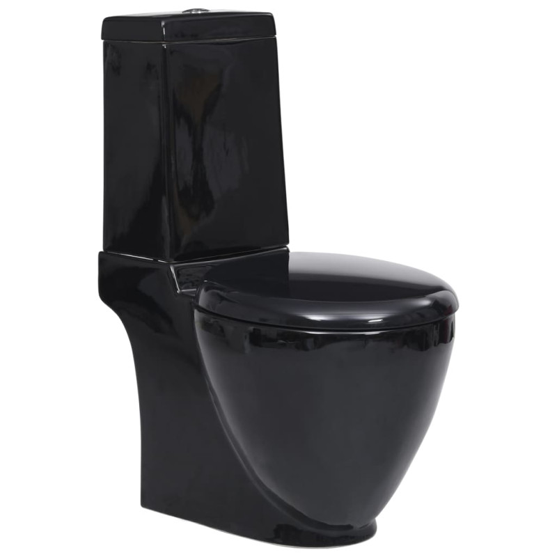 Toilette en céramique écoulement d eau à l arrière noir