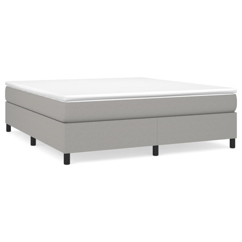 Cadre de lit sans matelas gris clair 160x200 cm tissu