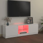 Meuble TV avec lumières LED blanc brillant 120x30x35,5 cm