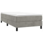 Cadre de lit sans matelas gris clair 90x200 cm velours