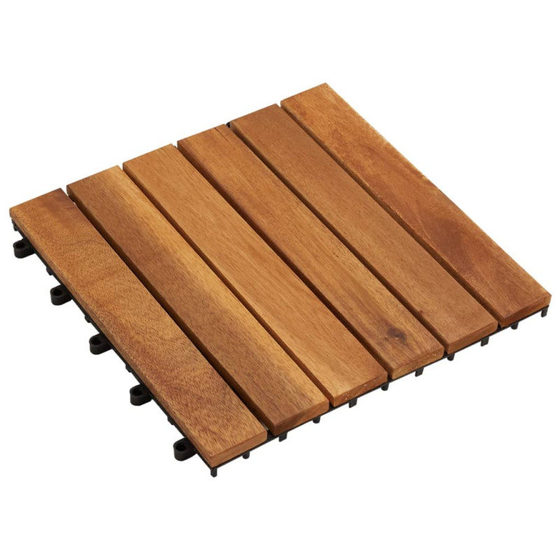 Tuiles de terrasse modèle vertical 30 x 30 cm acacia 30 pcs