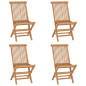 Chaises de jardin pliables lot de 4 Bois de teck massif