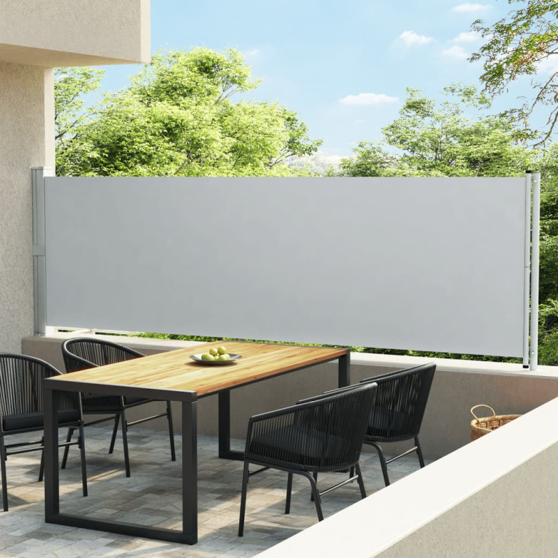 Auvent latéral rétractable de patio 140x600 cm Gris