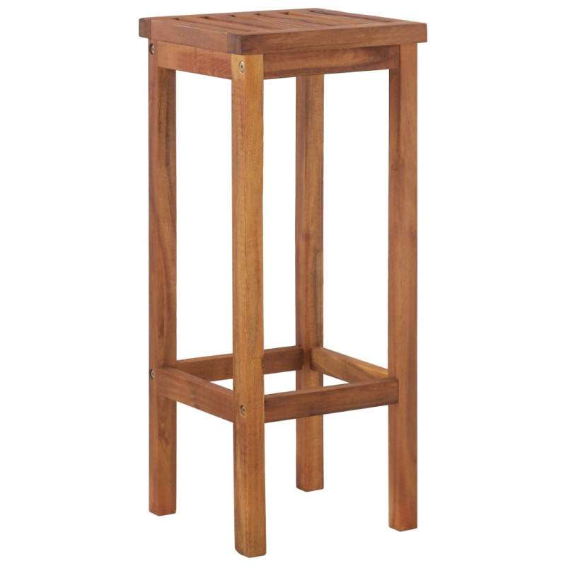 Tabourets de bar lot de 2 bois d acacia massif