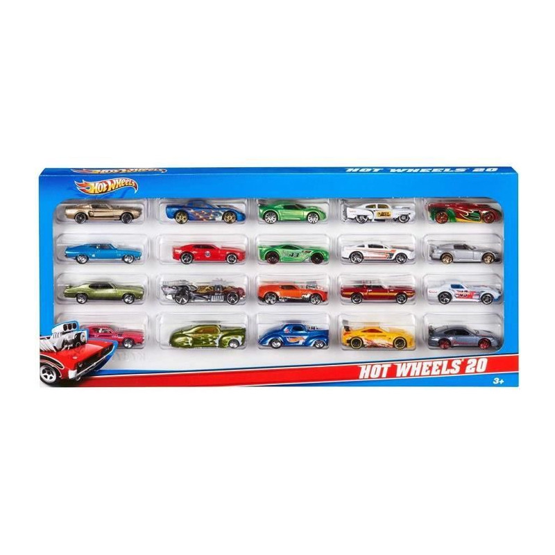 Hot Wheels - Coffret De 20 Véhicules - Petites voitures - 3 ans et + H7045