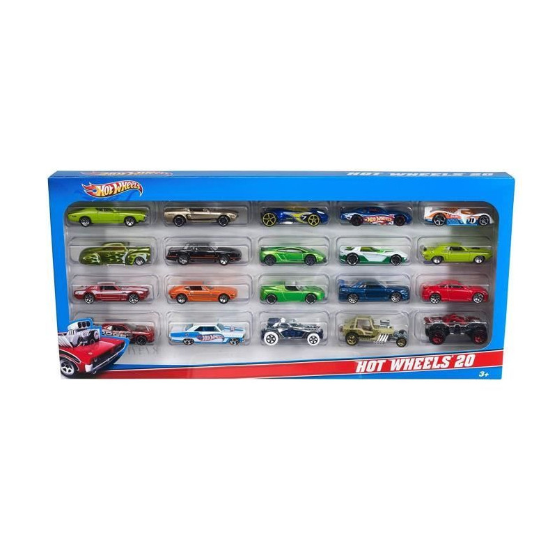 Hot Wheels - Coffret De 20 Véhicules - Petites voitures - 3 ans et + H7045