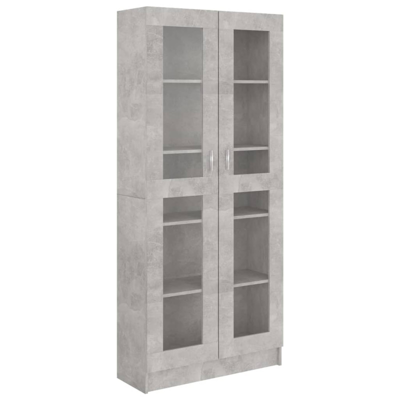 Armoire à vitrine Gris béton 82,5x30,5x185,5 cm Bois ingénierie