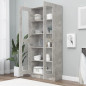 Armoire à vitrine Gris béton 82,5x30,5x185,5 cm Bois ingénierie