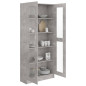 Armoire à vitrine Gris béton 82,5x30,5x185,5 cm Bois ingénierie