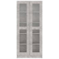 Armoire à vitrine Gris béton 82,5x30,5x185,5 cm Bois ingénierie