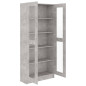 Armoire à vitrine Gris béton 82,5x30,5x185,5 cm Bois ingénierie