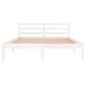 Cadre de lit sans matelas bois de pin massif 140x200 cm blanc