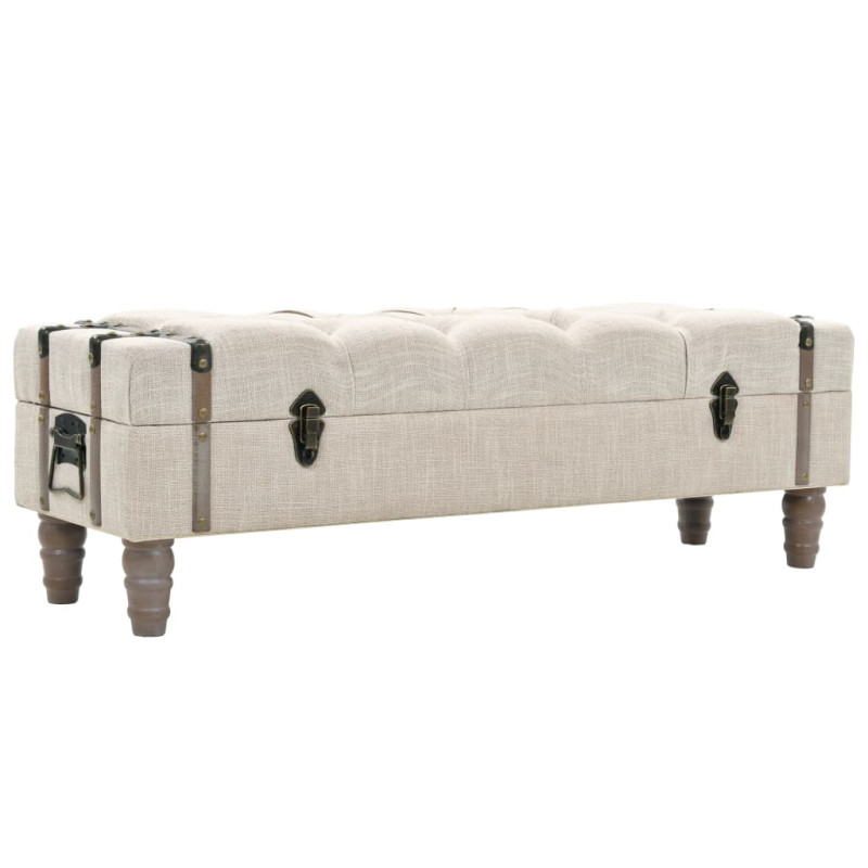 Banc de rangement Bois massif et acier 111x34x37 cm