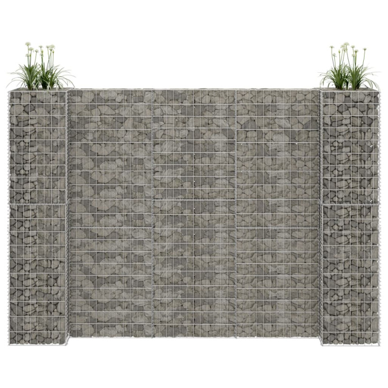 Jardinière à gabion en H Fil d acier 260x40x200 cm 