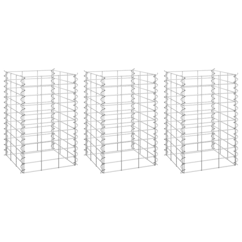 Lits surélevés en gabion 3 pcs 30x30x50 cm Fer