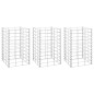 Lits surélevés en gabion 3 pcs 30x30x50 cm Fer