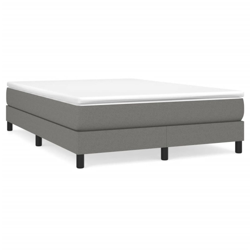 Cadre de lit sans matelas gris foncé 140x190 cm tissu