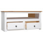 Meuble TV d angle Blanc 93x49x49 cm Pin Assortiment Panama