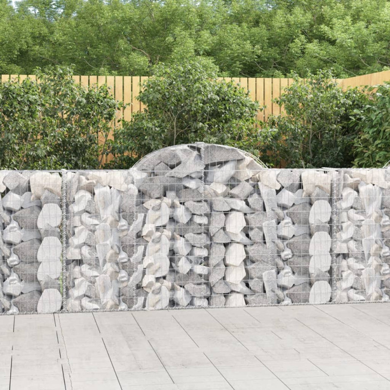 Panier de gabions arqué 200x30x100 120 cm Fer galvanisé