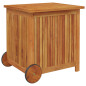 Boîte de rangement de jardin avec roues 60x50x58 cm Bois acacia 