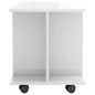 Meuble TV roulettes blanc brillant 80x40x45 cm bois ingénierie