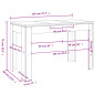 Table de salle à manger Blanc 120x60x76 cm Bois d ingénierie