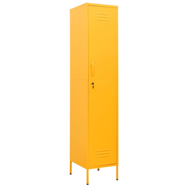 Armoire à casiers Jaune moutarde 35x46x180 cm Acier