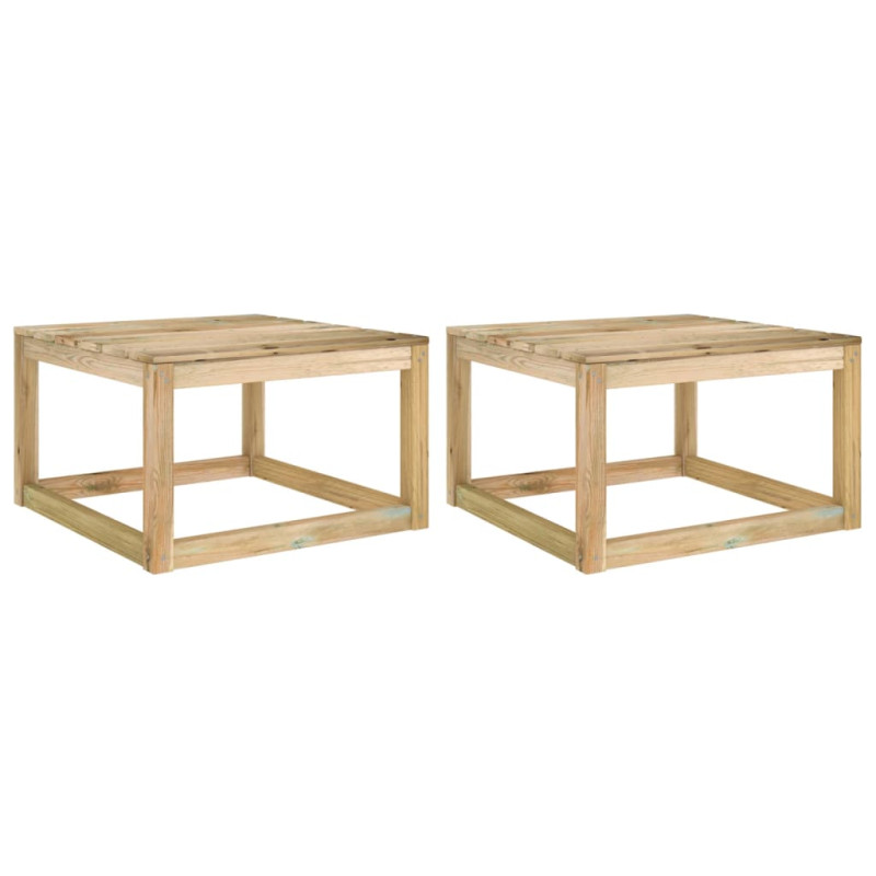 Tables palette de jardin 2pcs 60x60x36,5cm Bois de pin imprégné