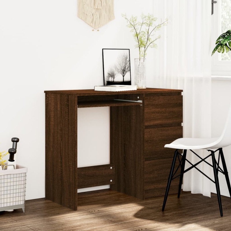 Bureau Chêne marron 90x45x76 cm Bois d ingénierie