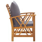 Chaises de jardin avec coussins lot de 2 Bois d acacia massif