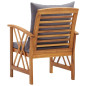 Chaises de jardin avec coussins lot de 2 Bois d acacia massif