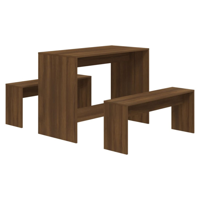 Ensemble à manger 3 pcs Chêne marron Bois d ingénierie