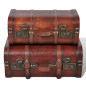 Coffre de rangement vintage Bois Marron 2 pcs 