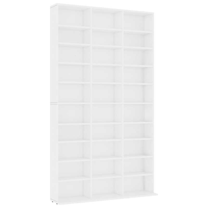 Armoire à CD Blanc 102x16x177,5 cm Bois d ingénierie