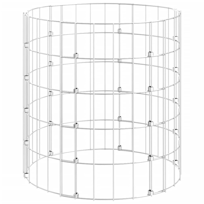 Poteau à gabion circulaire Acier galvanisé Ø50x50 cm