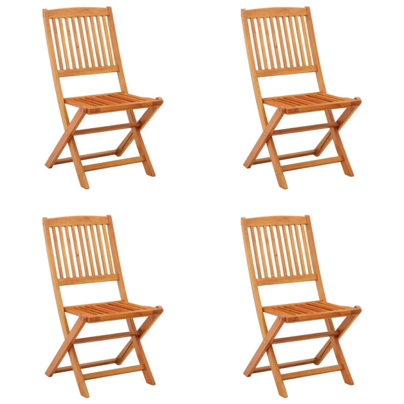 Chaises de jardin pliables lot de 4 Bois d eucalyptus massif