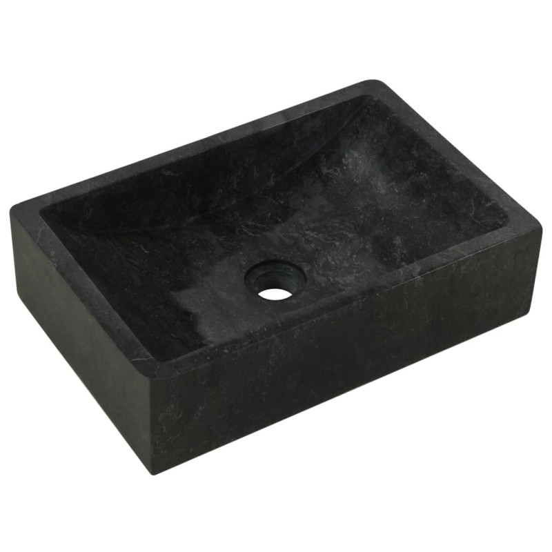 Lavabo 45x30x12 cm marbre noir brillant