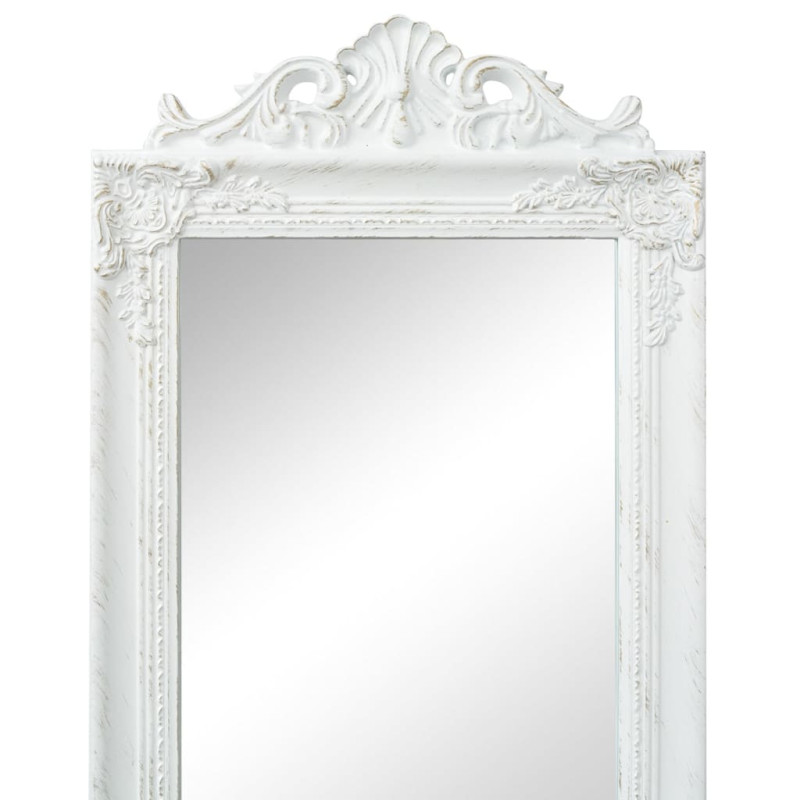 Miroir sur pied Style baroque 160x40 cm Blanc