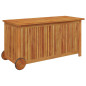 Boîte de rangement de jardin avec roues 113x50x58cm Bois acacia