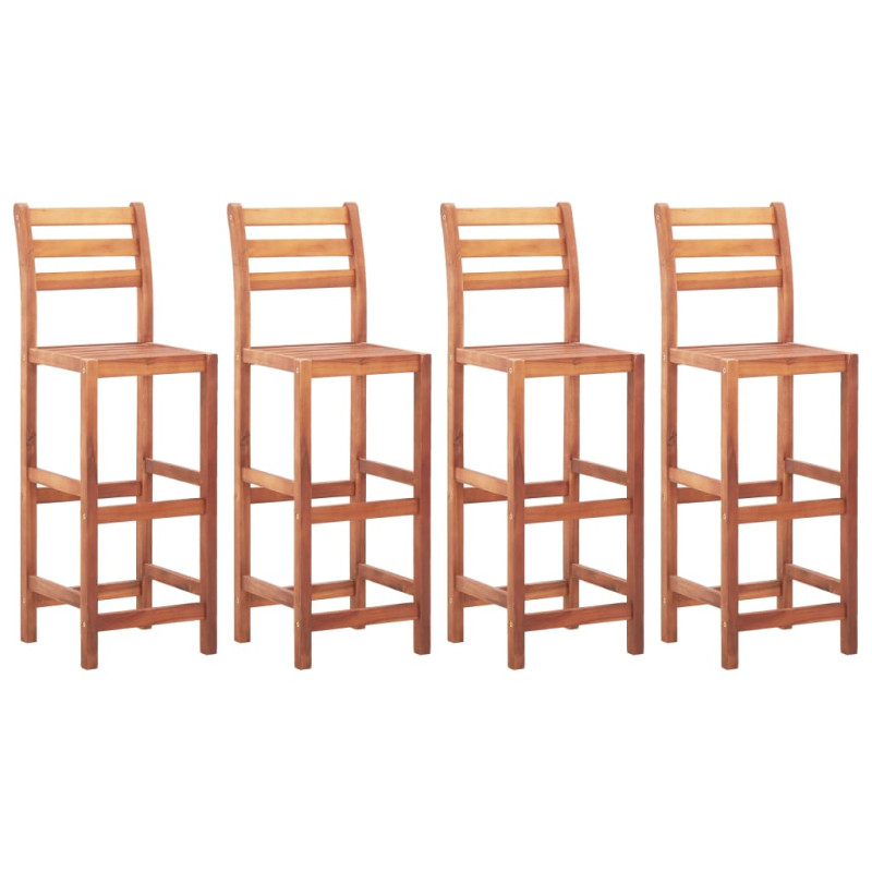 Chaises de bar lot de 4 bois d acacia solide