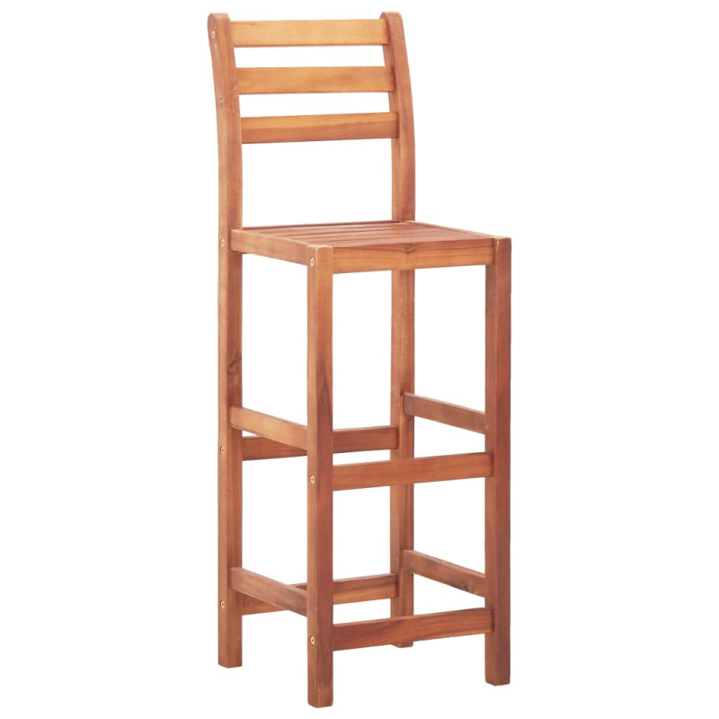 Chaises de bar lot de 4 bois d acacia solide