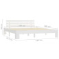 Cadre de lit sans matelas blanc 160x200 cm bois de pin massif