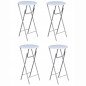 Table de bar 4 pcs avec dessus de table en MDF Blanc 