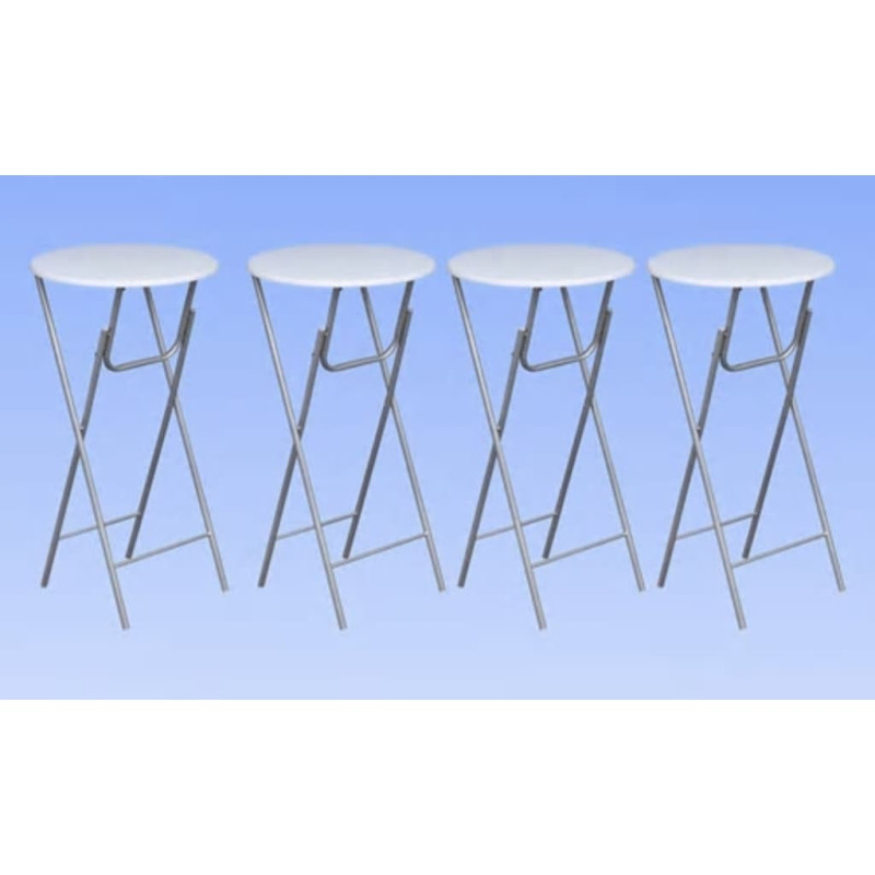 Table de bar 4 pcs avec dessus de table en MDF Blanc 