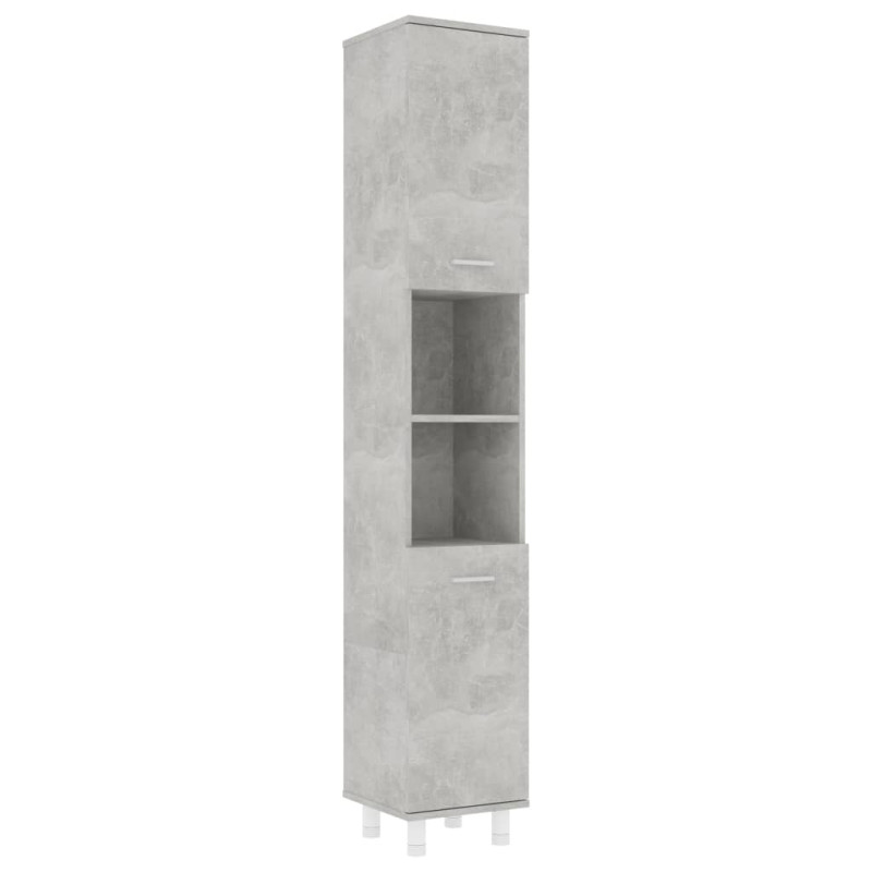 Armoire de salle de bain Gris béton 30x30x179cm Bois ingénierie