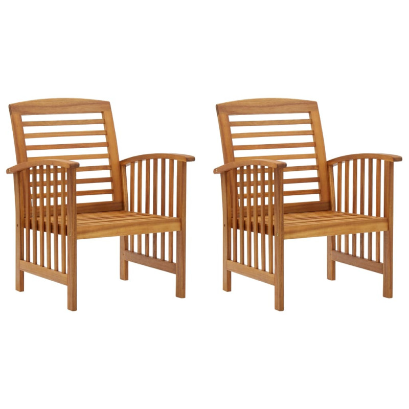 Chaises de jardin lot de 2 Bois d acacia massif