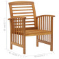 Chaises de jardin lot de 2 Bois d acacia massif