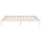 Cadre de lit sans matelas blanc bois massif