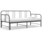 Cadre de canapé lit extensible sans matelas gris métal 90x200cm