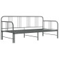 Cadre de canapé lit extensible sans matelas gris métal 90x200cm